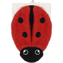 Guanto-Spugna Bio con Animaletti - Piccolo - coccinella
