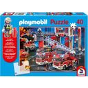 Puzzle - Playmobil  - Feuerwehr, 40 Teile inkl. Playmobil-Figur