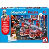 Puzzle - Playmobil - Vigili del Fuoco, 40 Pezzi con Figura Playmobil
