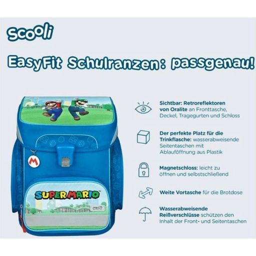 5-delni EasyFit set s šolsko torbo - Super Mario