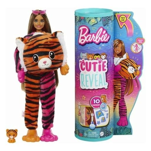 Cutie Reveal Barbie-Puppe mit Tiger-Kostüm