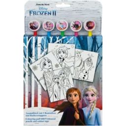 Frozen II Ausmalblock mit 5 Buntstiften und Radierertoppern