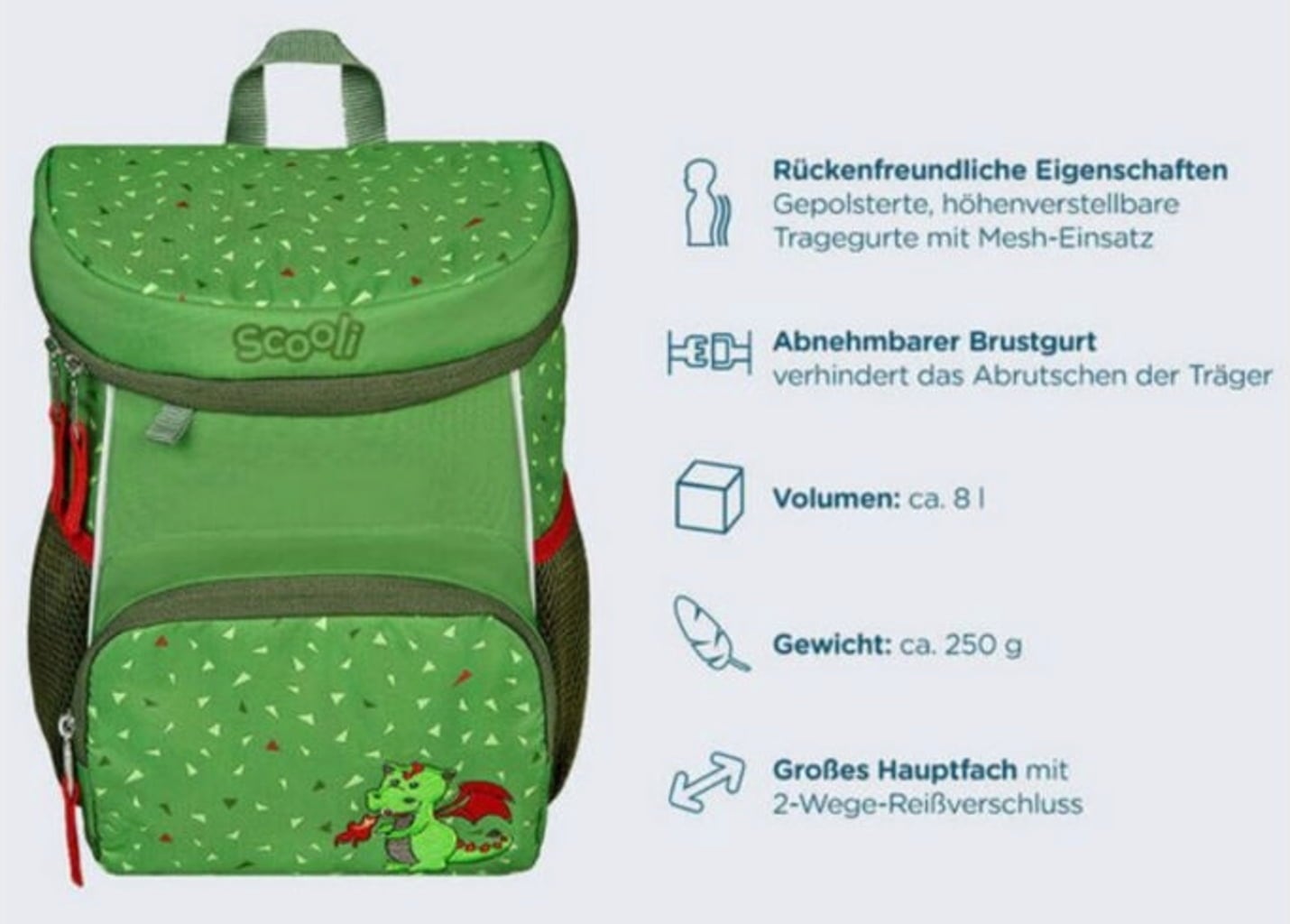 Scooli Kindergartenrucksack Diego Dragon