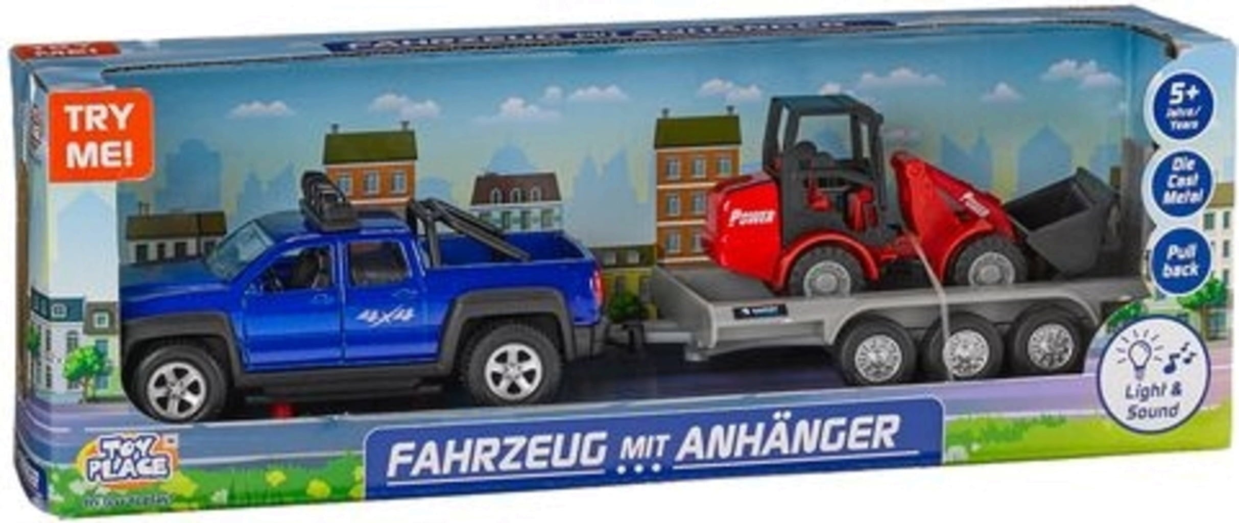 Toy Place Fahrzeug mit Anhänger und Radlader