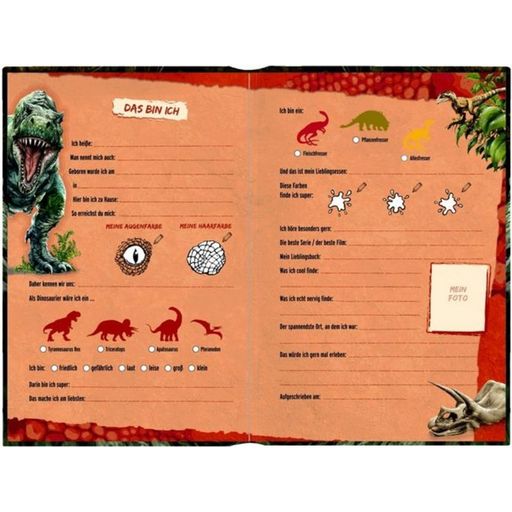 Freundebuch - T-Rex World mit Wendepailleten