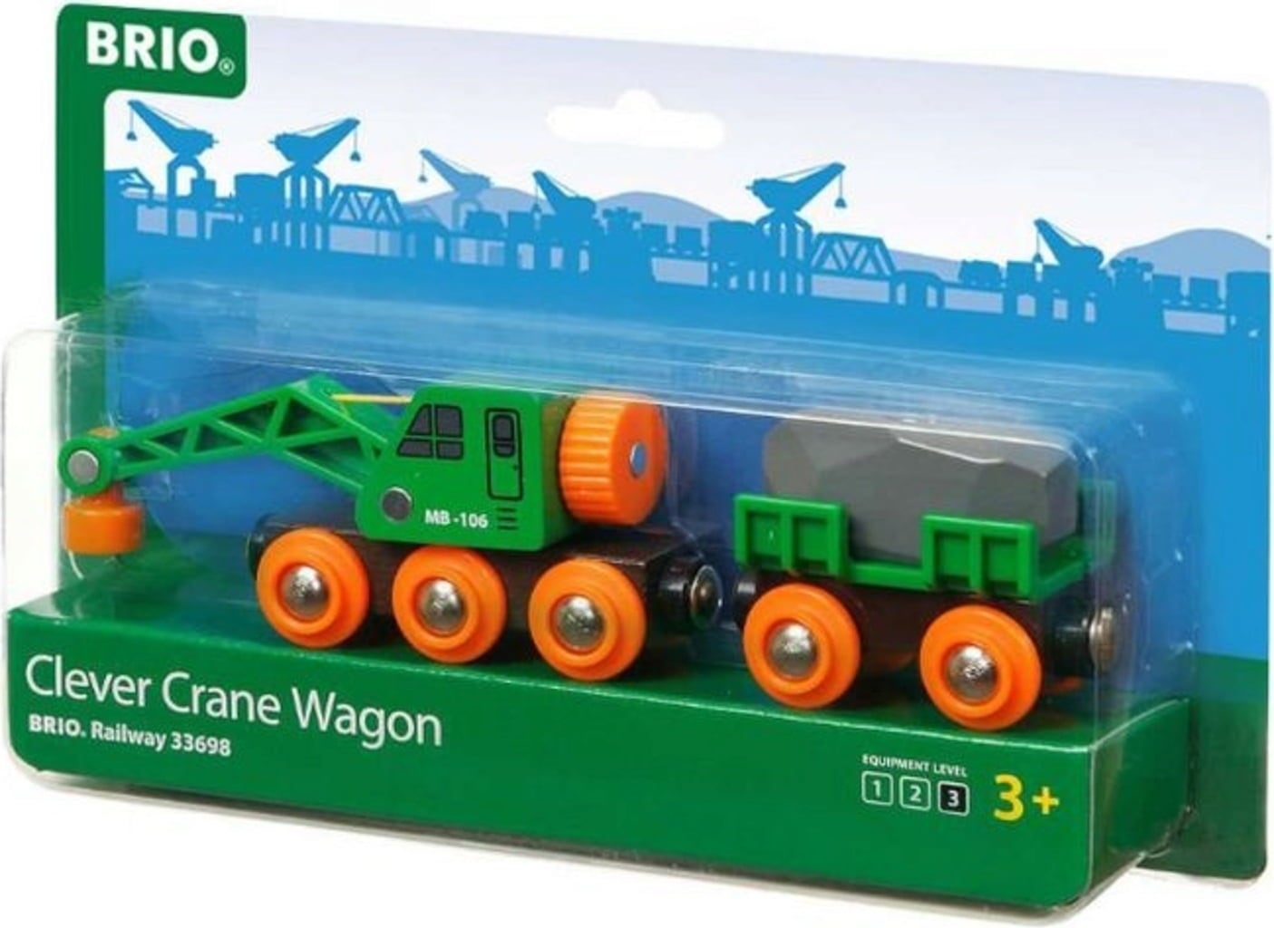 BRIO World Tågbana & leksakståg - Kranvagn till järnvagn