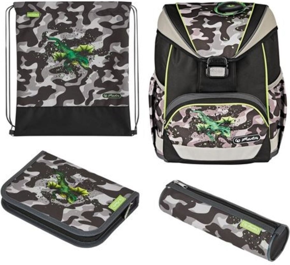 Schulranzen-Set Ultralight Plus Camo Dragon
