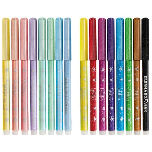 Eberhard Faber Glitter Pastel Felt-Tip Pens, 16 Pieces