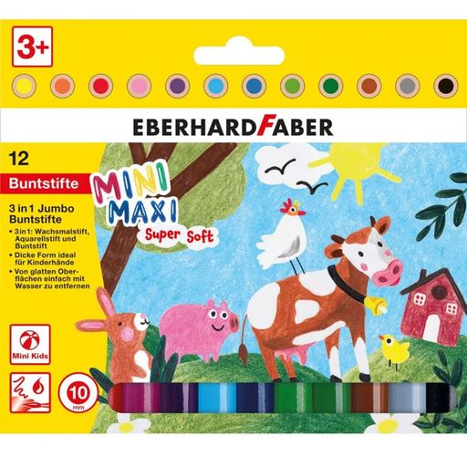 Eberhard Faber Mini Maxi 3in1 Jumbo Buntstifte 12 Stück