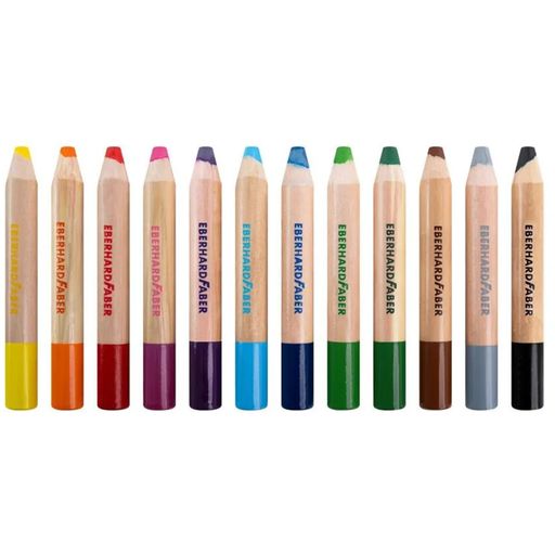 Mini Maxi 3in1 Jumbo Coloured Pencils, 12 pieces