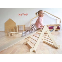 Benlemi Pikler Climbing Triangle PIKY with Ramp