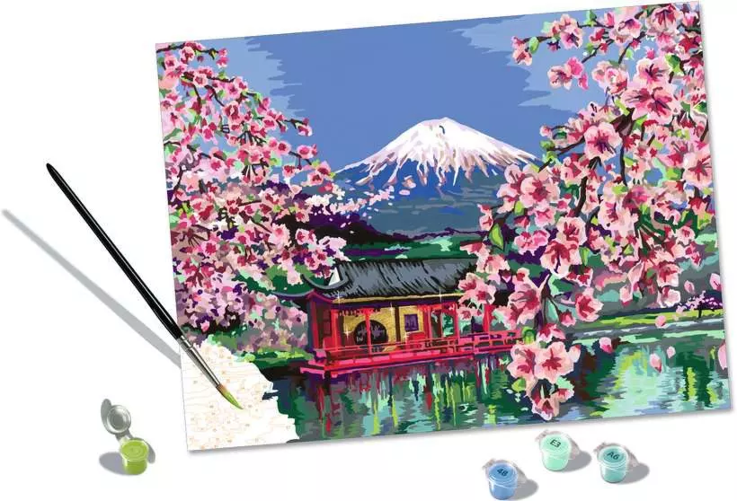 Painting by Numbers - CreArt - Fiori di Ciliegio Giapponesi (CONFEZIONE IN TEDESCO)