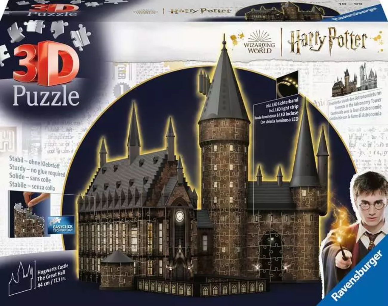 Puzzle - Puzzle 3D - Harry Potter - Sala Grande di Hogwarts, Edizione Notturna