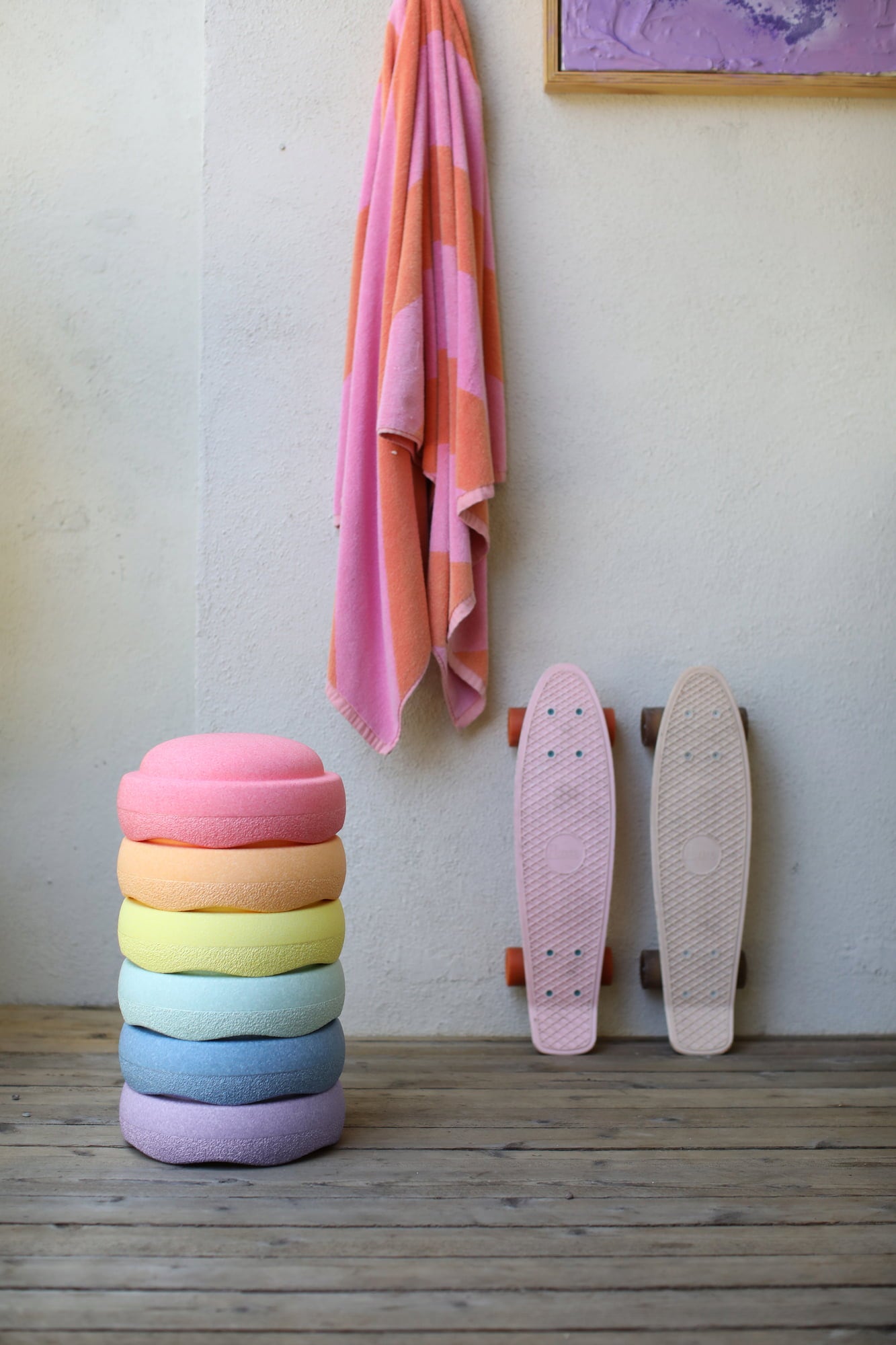 Stapelsten Stapelstein Rainbow Pastel 6 - 1 set