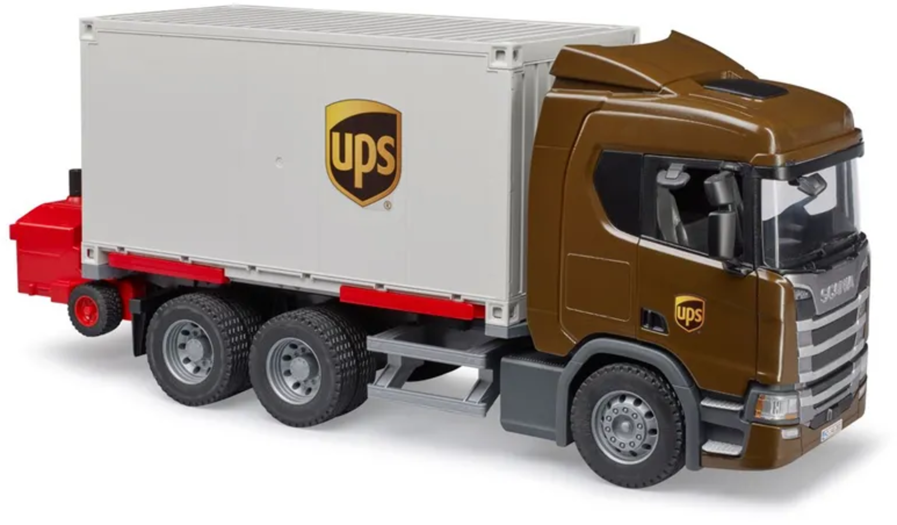Scania Super 560R UPS Logistik-LKW mit Mitnahmestapler