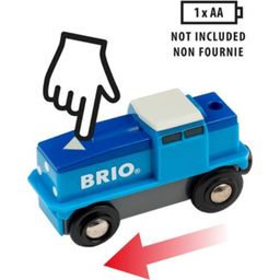 BRIO World - Modra akumulatorska tovorna lokomotiva - 1 k.