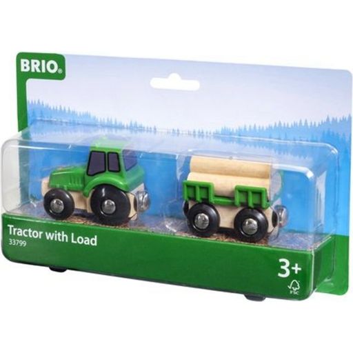 BRIO Bahn - Traktor mit Holz-Anhänger - 1 Stk