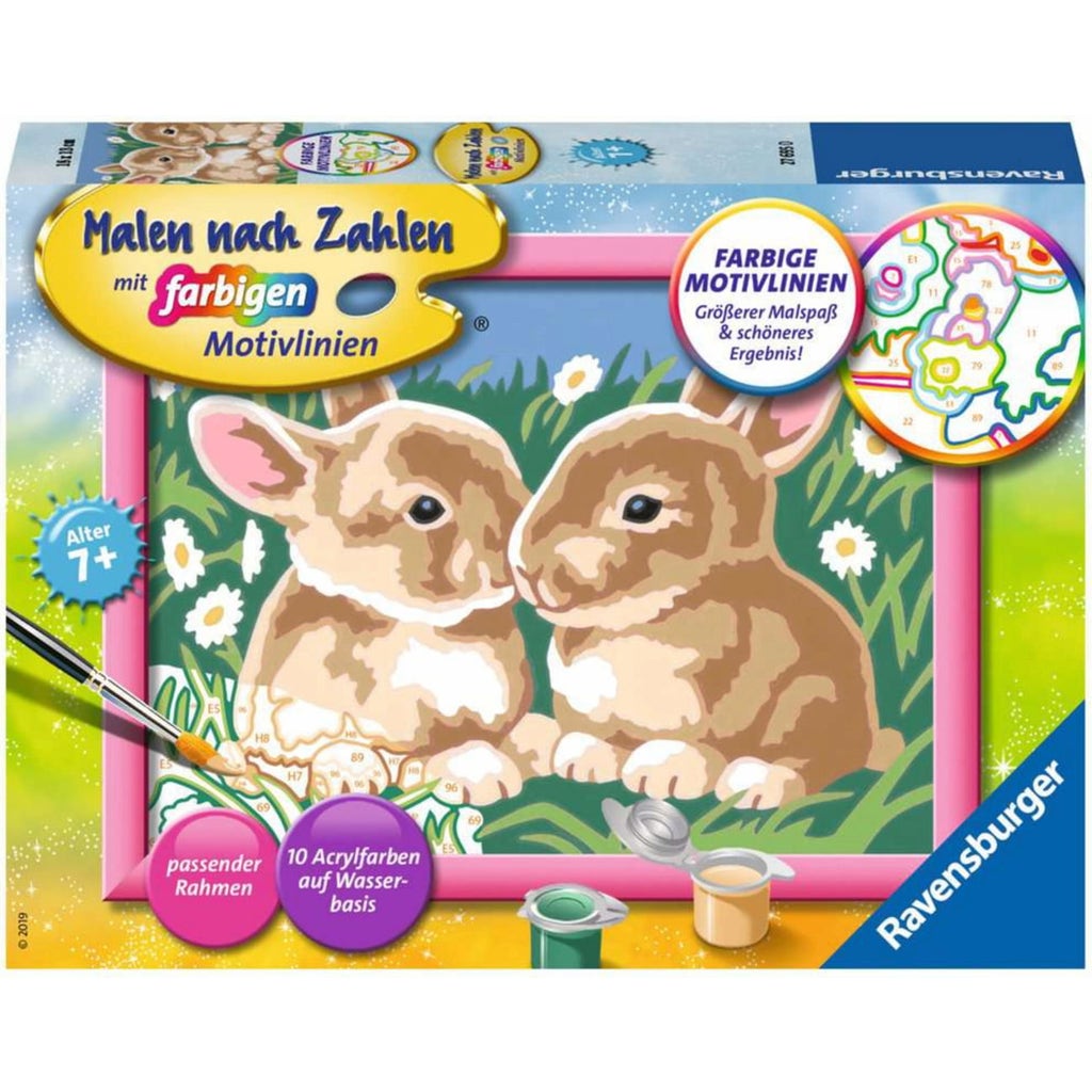 Ravensburger Paint By Numbers Cute Bunnies Playpolis