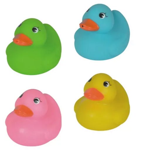 12 Pezzi Papera di Gomma, Paperelle Bagnetto, Giocattolo da Bagno per Bambini, Compleanni e Feste (Divertente