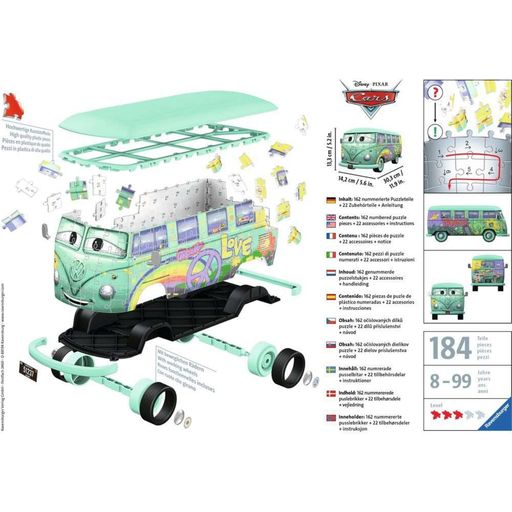 Puzzle - Puzzle 3D Cars - Volkswagen T1 Cars Fillmore - 1 pz.