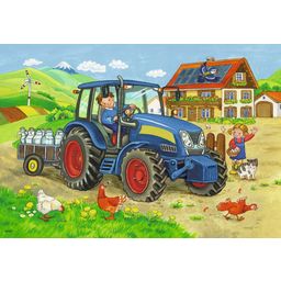 Puzzle - Construction Site And Farm, 2x 12 Pieces - 1 item