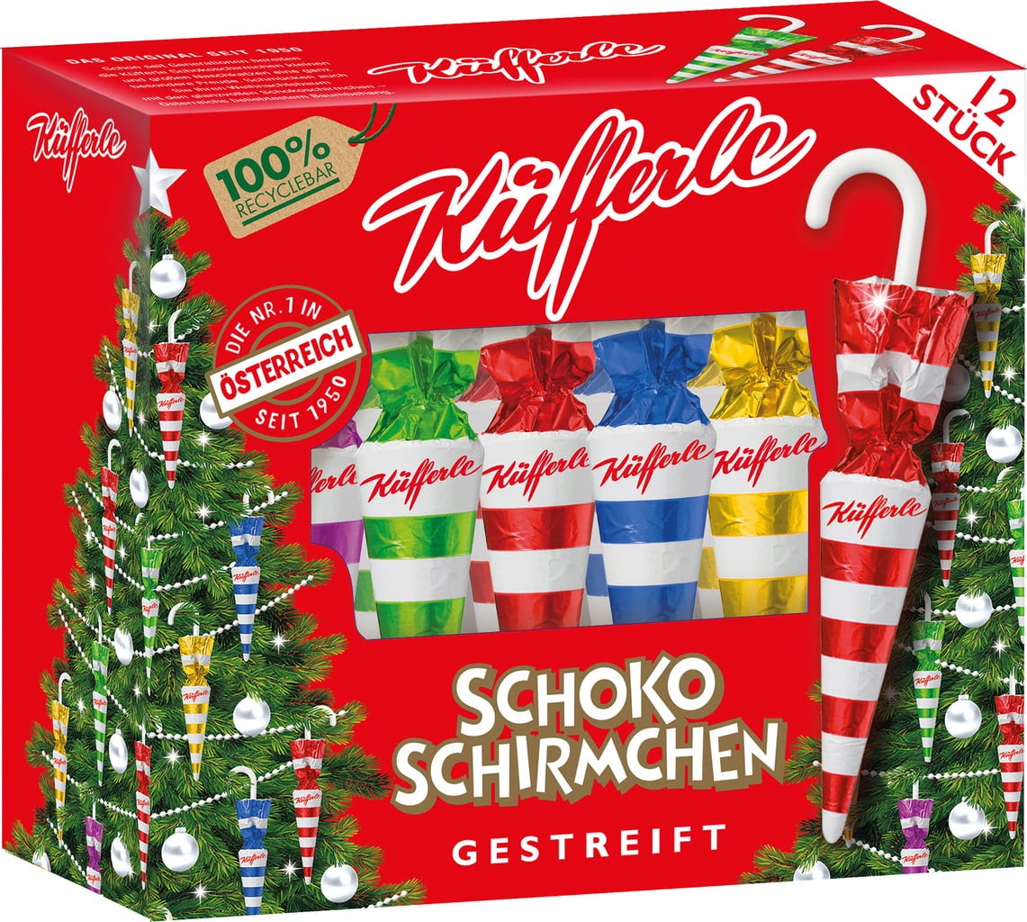 Küfferle Chokladparasoll Randigt