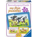 Puzzle - my first puzzles - Dobri živalski prijatelji, 3 x 6 delov