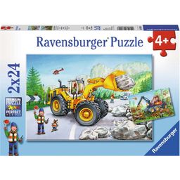 Puzzle - Escavatore e Trattore Forestale, 2 x 24 Pezzi