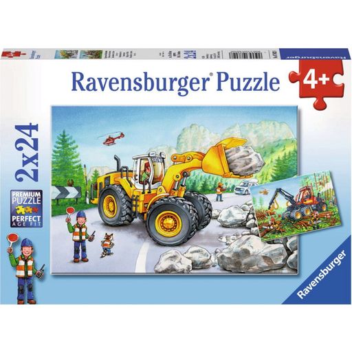 Puzzle - Bager in gozdni traktor, 2 x 24 delov - 1 k.
