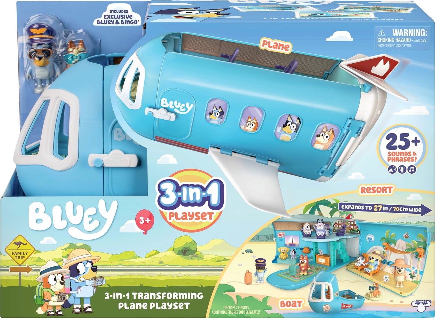 Bluey Set Trasformabile 3 in 1 - Aeroplano - 1 pz.