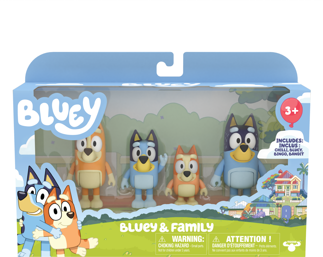 Bluey Confezione con 4 Personaggi (Famiglia) - 1 pz.