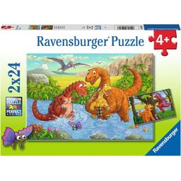 Ravensburger Puzzle - Igrivi dinozavri, 2 x 24 delov