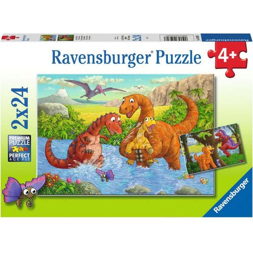 Ravensburger Puzzle - Igrivi dinozavri, 2 x 24 delov - 1 k.