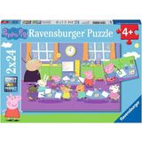 Ravensburger Puzzle - Pepa v šoli, 2 x 24 delov