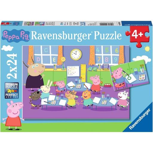 Ravensburger Puzzle - Pepa v šoli, 2 x 24 delov - 1 k.