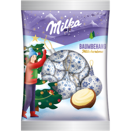 Milka Christmas Tree Baubles with Milk Cream - Silver