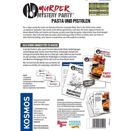 GERMAN - Murder Mystery Party - Pasta & Pistolen - 1 item