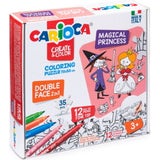 Coloring Puzzle Magical Princess + 12 Felt Tip Pens