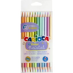 Carioca BiColor Pastel Pencils - 12 items