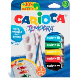 Carioca Tempera Tubes 10ml + Brush - 7 Stk