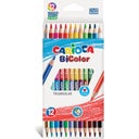 Carioca BiColor Triangular Colored Pencils - 12 items