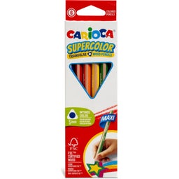 Carioca Supercolor Maxi Triangular Pencils - 6 items