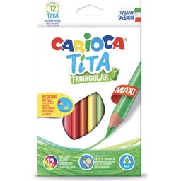 Carioca Tita Triangular Maxi Colored Pencils - 12 Stk