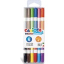 Carioca BiColor Double Felt Tip Pens - 6 pz.