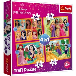 4 in 1 Puzzle - Disney Princess (35, 48, 54, 70 Pezzi) - 1 pz.