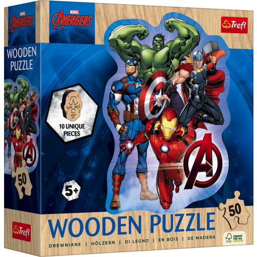Trefl Junior Wooden Puzzle 50 pieces - Marvel Avengers - Playpolis