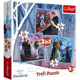 3 in 1 Puzzle - 20, 36, 50 pieces - Disney Frozen II - 1 item