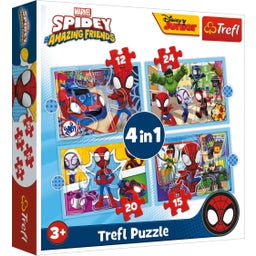 4 in 1 Puzzle - Marvel Spidey Amazing Friends (12, 24, 20, 15 pieces) - 1 item