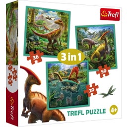 3 in 1 Puzzle - 20, 36, 50 pieces - Dinosaurs - 1 item