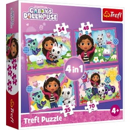 4 in 1 Puzzle -  Gabby's Dollhouse 35, 48, 54, 70 Teile - 1 st.